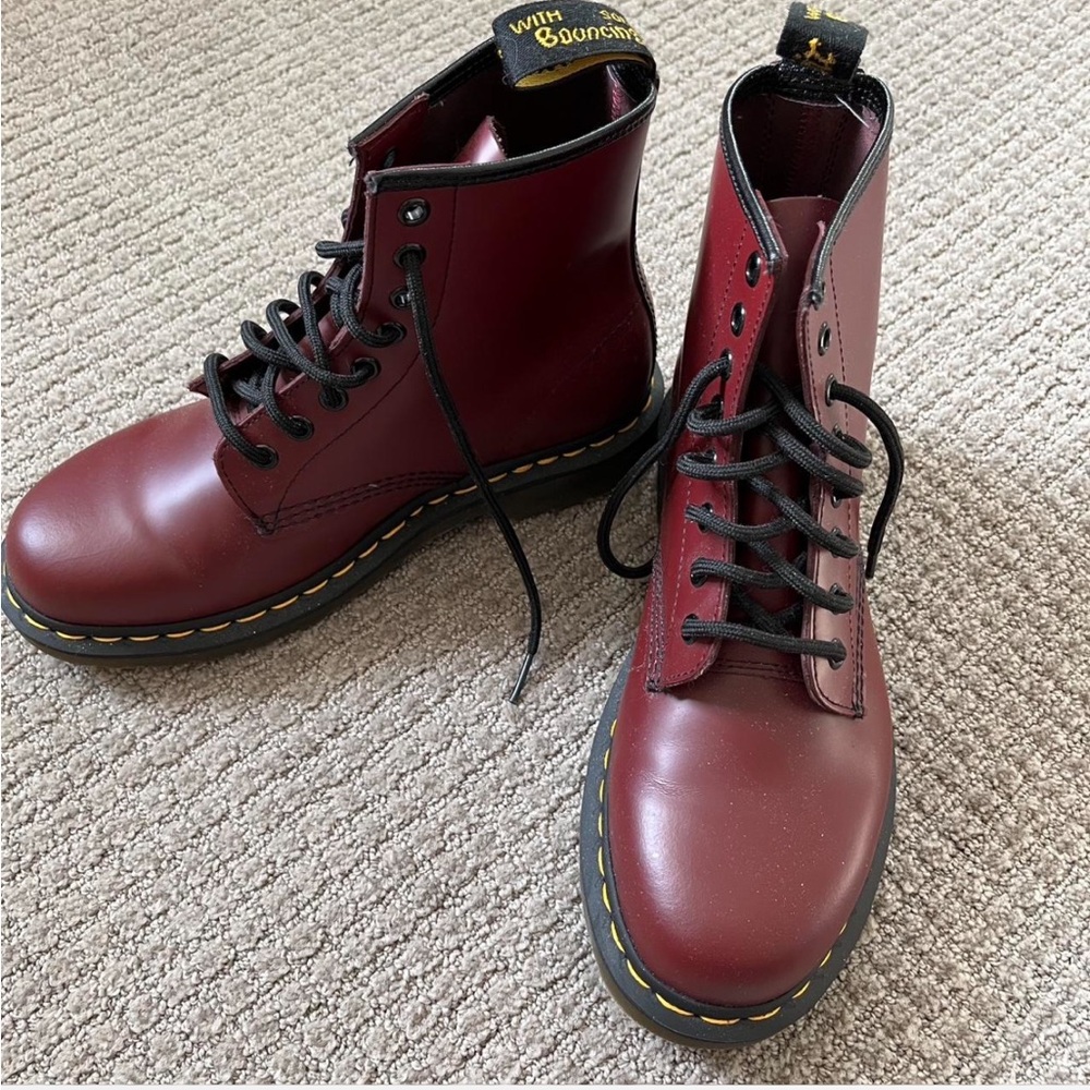 NWOT Dr. Martens Cherry Red Leather Boots - Picture 3 of 6